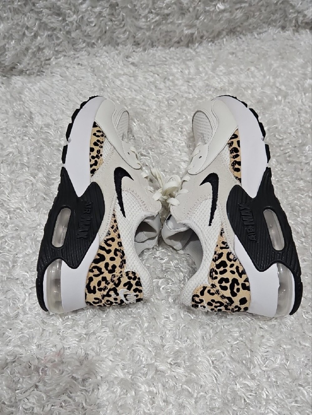 Nike Women's Air Max Sneakers in White, Black and Leopard Print - Picture 5 of 10